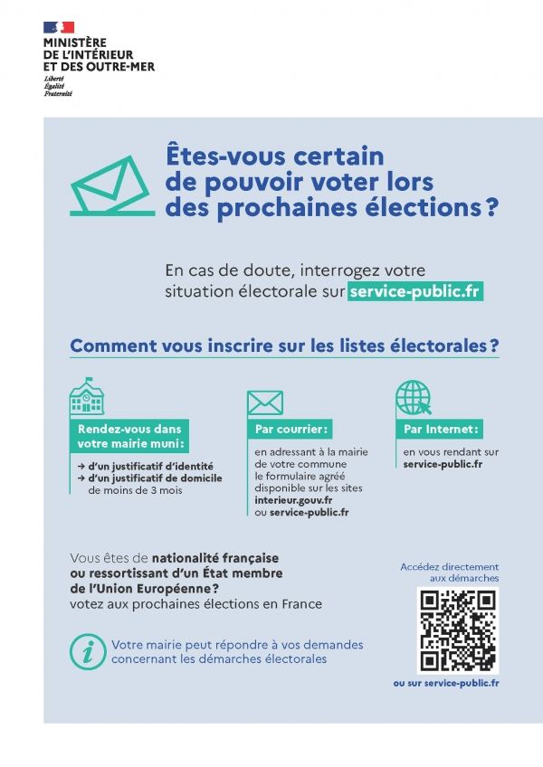 Affiche comment vous inscrire sur les listes électorales_